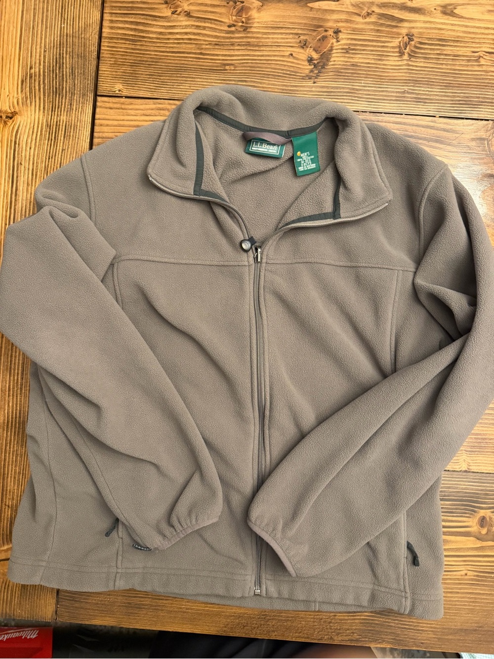 L.L. Bean Men’s Taupe Full-Zip Fleece Jacket
